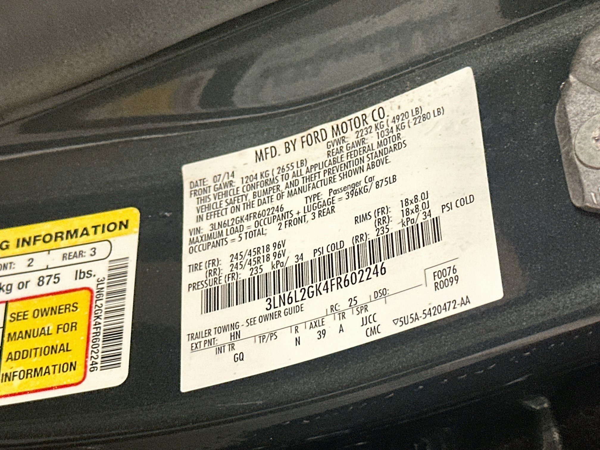 Used 2015 Lincoln MKZ w/ Equipment Group 102A Reserve FWD image 12