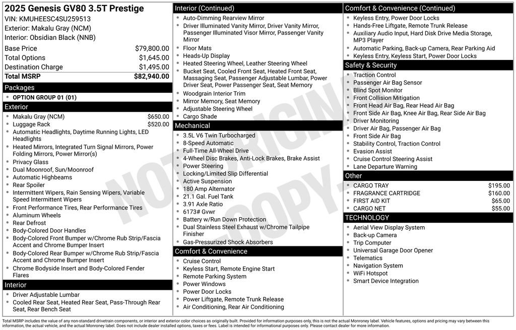 Used 2025 Genesis GV80 3.5T Prestige image 5