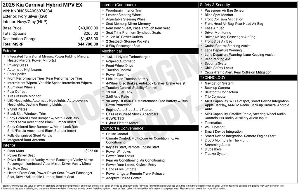 Used 2025 Kia Carnival EX FWD image 5