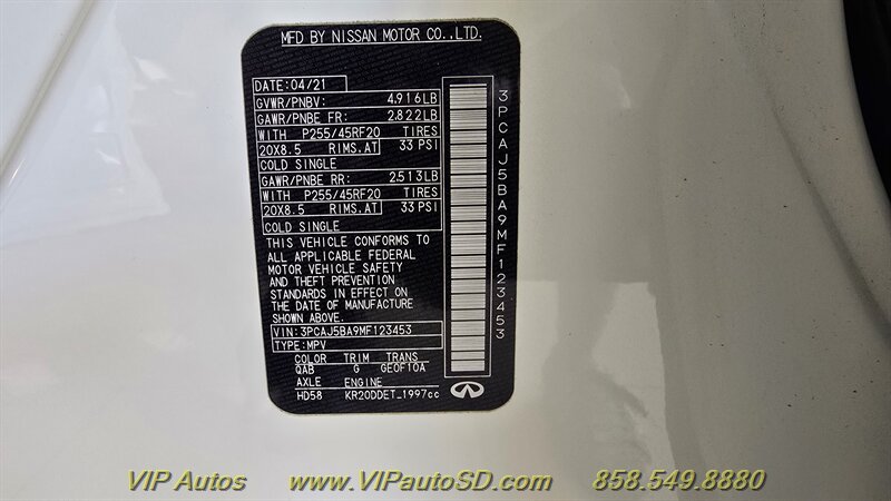 Used 2021 INFINITI QX50 Luxe w/ Appearance Package FWD image 27
