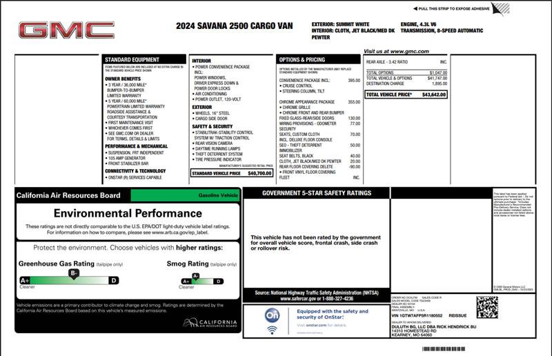 Used 2024 GMC Savana 2500 w/ Driver Convenience Package image 3