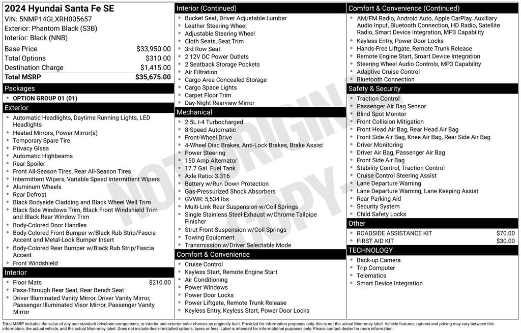 Used 2024 Hyundai Santa Fe SE image 6