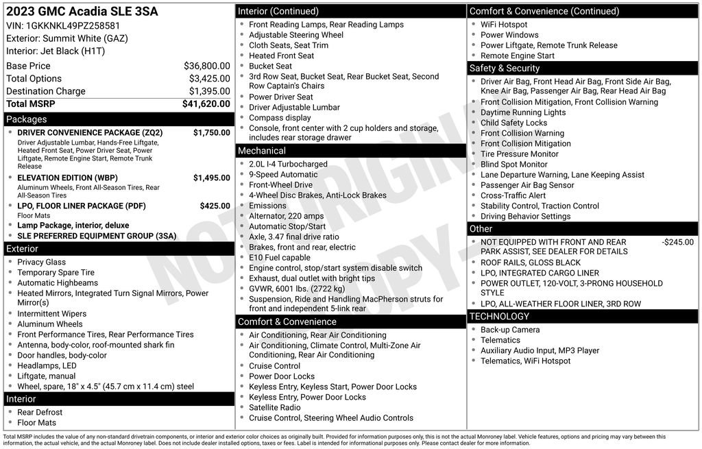 Used 2023 GMC Acadia SLE w/ Driver Convenience Package image 11