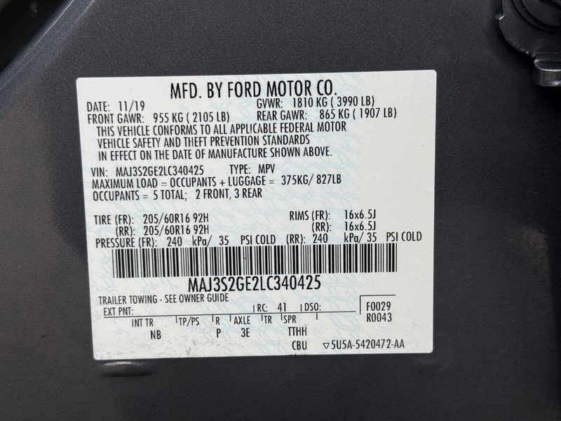 Certified 2020 Ford EcoSport SE FWD image 28