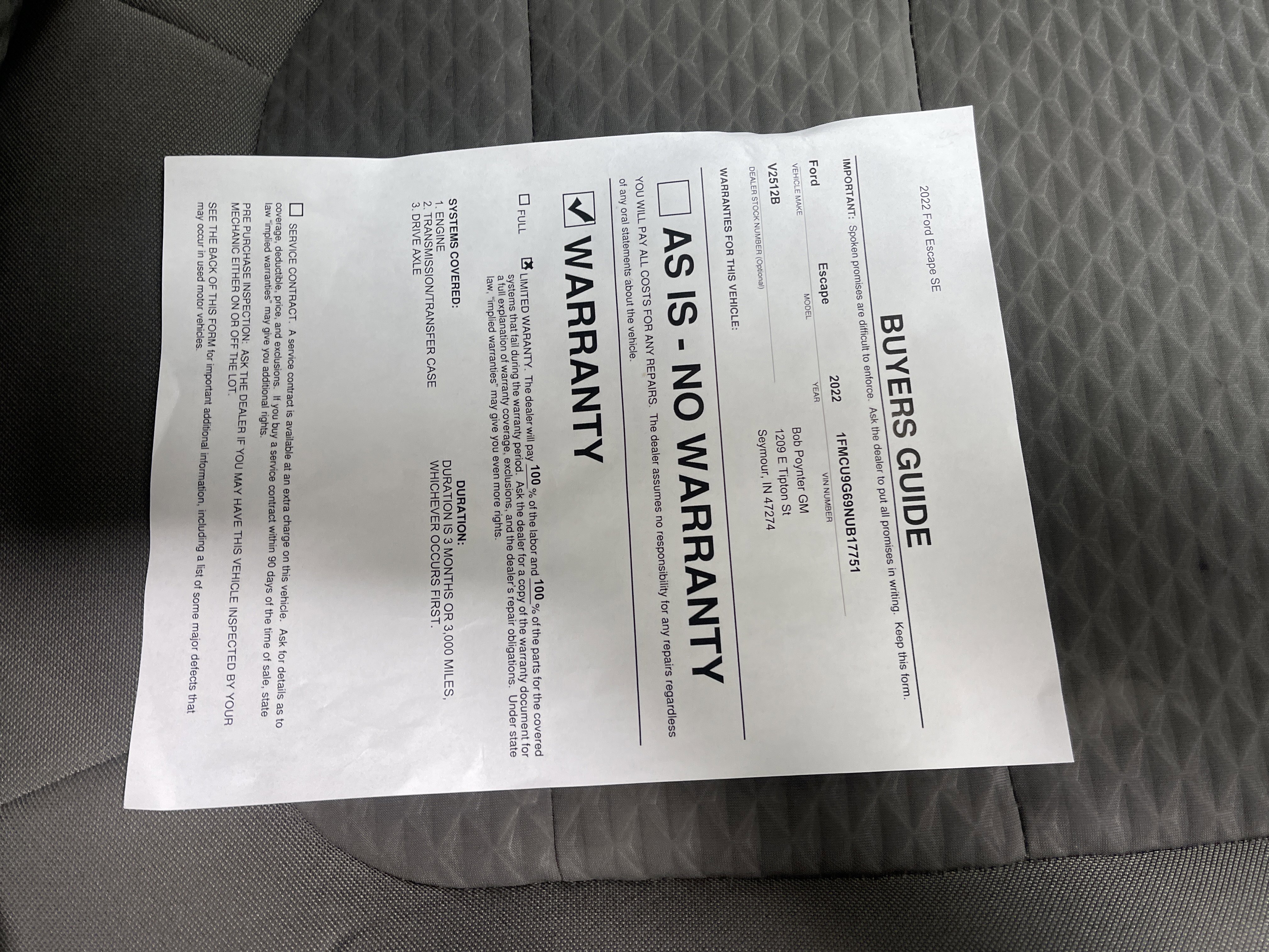 Used 2022 Ford Escape SE w/ SE Sport Appearance Package image 27