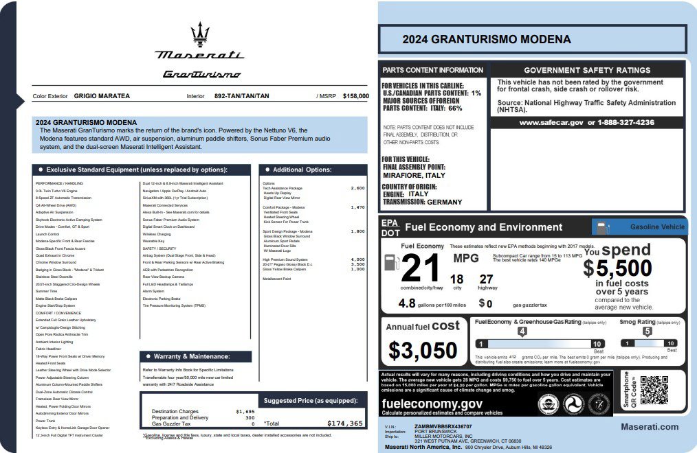 Certified 2024 Maserati GranTurismo Modena AWD/4WD image 27