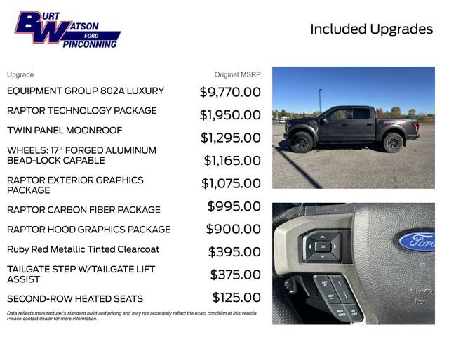 Used 2018 Ford F150 Raptor w/ Equipment Group 802A Luxury image 3