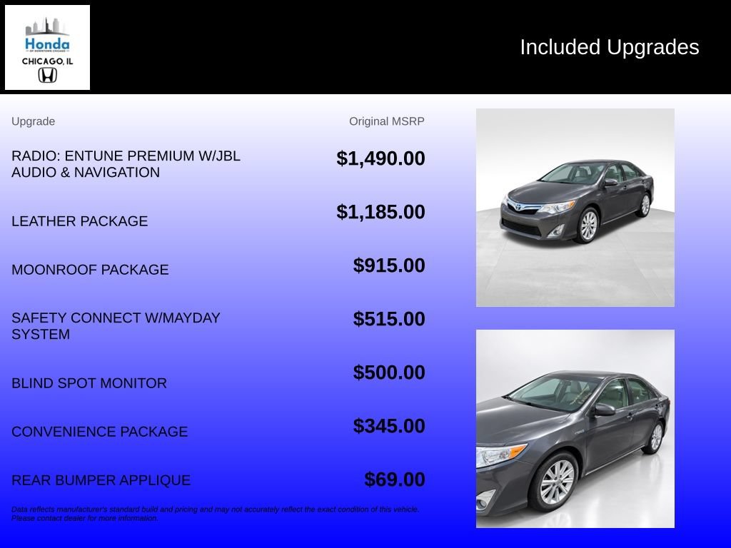 Used 2014 Toyota Camry XLE w/ Leather Package FWD image 10