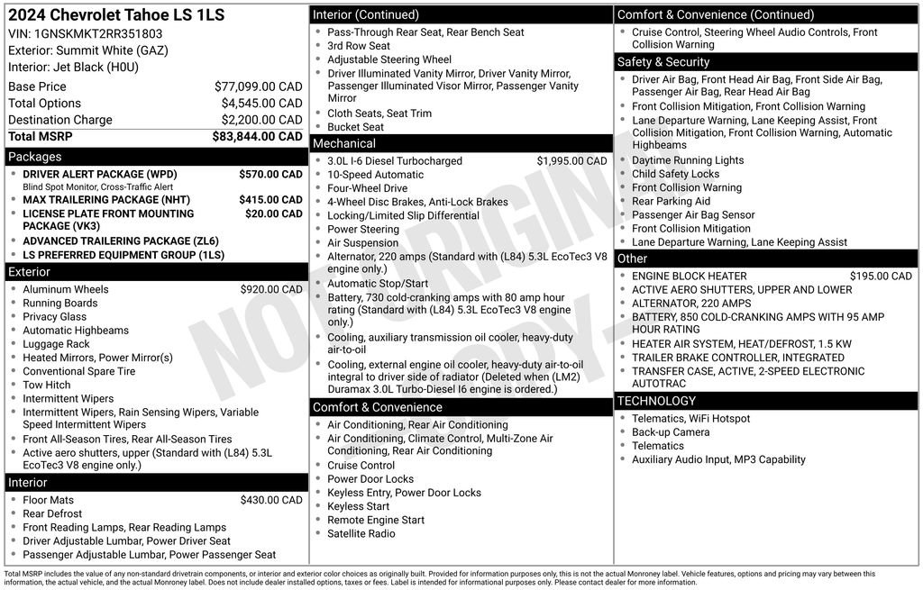 Certified 2024 Chevrolet Tahoe LS w/ Driver Alert Package AWD/4WD image 10