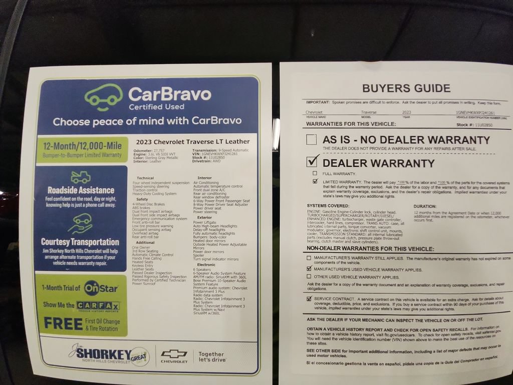 Certified 2023 Chevrolet Traverse LT w/ LT Premium Package AWD/4WD image 32