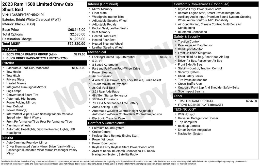 Used 2023 RAM 1500 Limited w/ Body Color Bumper Group image 68