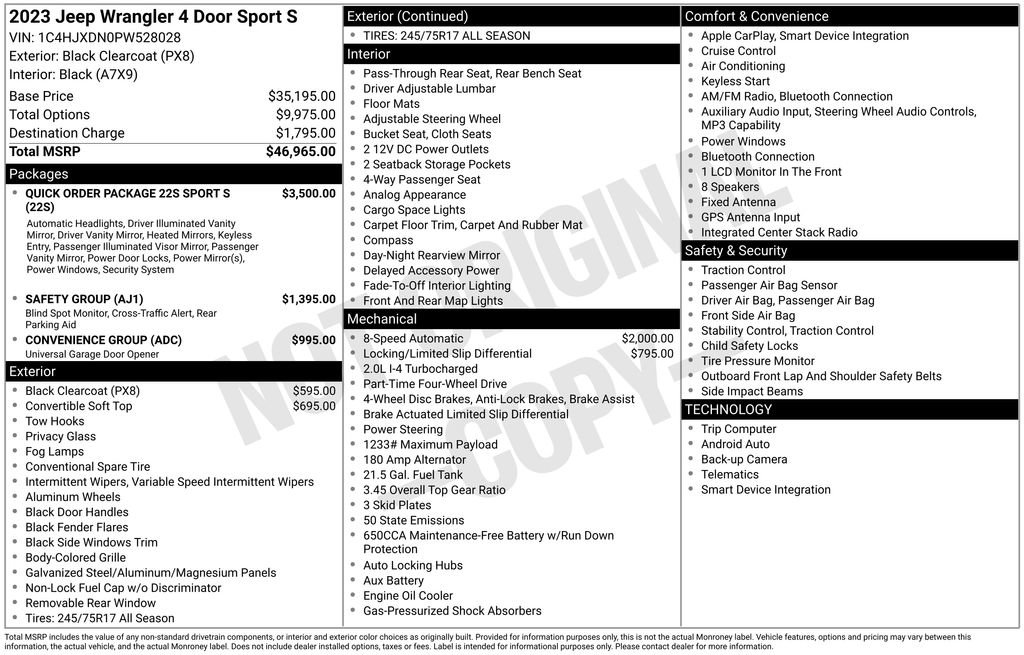 Used 2023 Jeep Wrangler Sport S image 31