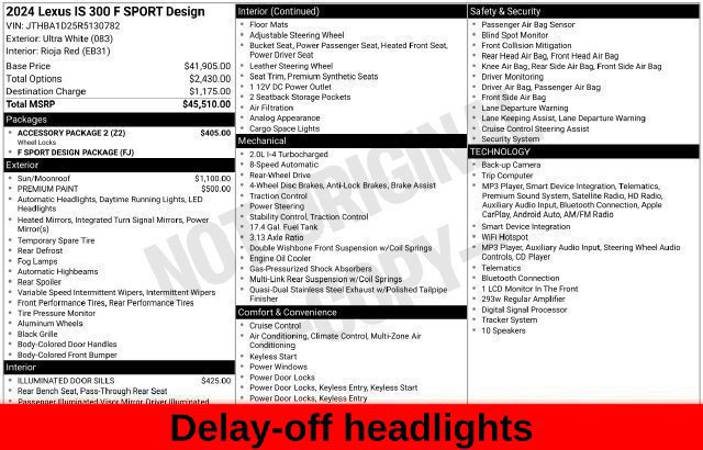 Used 2024 Lexus IS 300 F Sport w/ Accessory Package 2 RWD image 51