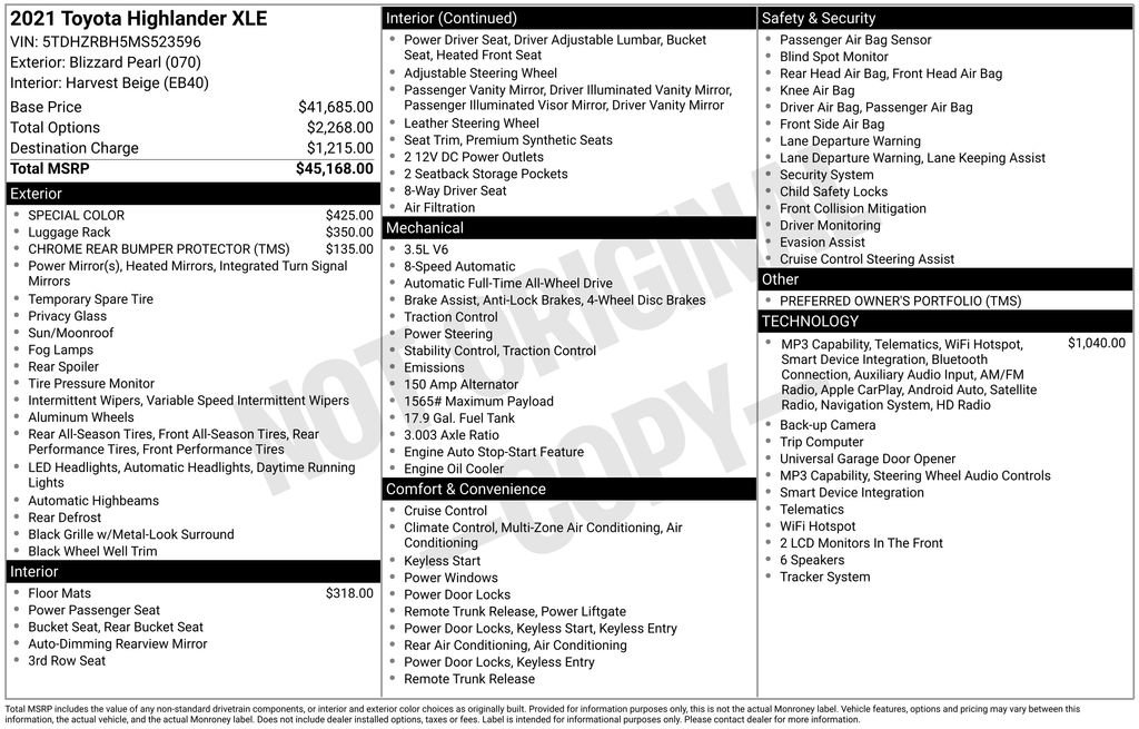 Used 2021 Toyota Highlander XLE AWD/4WD image 15