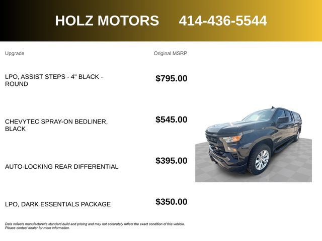 Certified 2023 Chevrolet Silverado 1500 Custom w/ LPO, Dark Essentials Package image 5