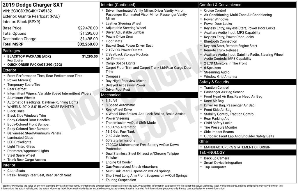 Used 2019 Dodge Charger SXT w/ Blacktop Package RWD image 25