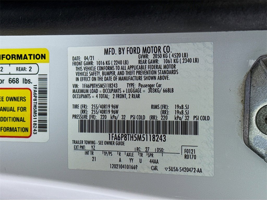 Used 2021 Ford Mustang EcoBoost w/ Black Accent Package image 33