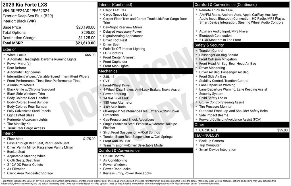 Used 2023 Kia Forte LXS image 2