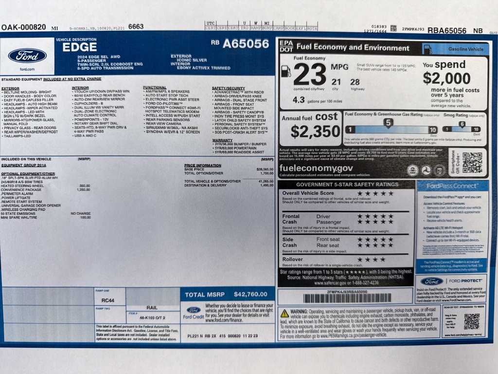 Used 2024 Ford Edge SEL w/ Convenience Package AWD/4WD image 24