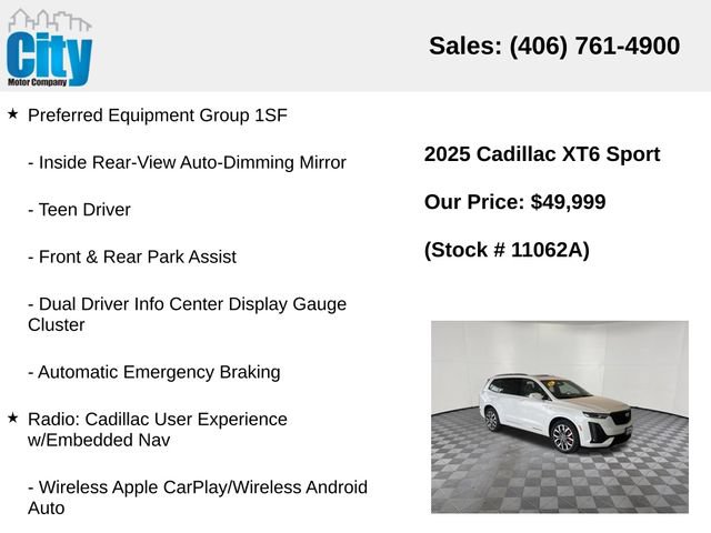 Used 2025 Cadillac XT6 Sport w/ LPO, Floor Liner Package AWD/4WD image 7