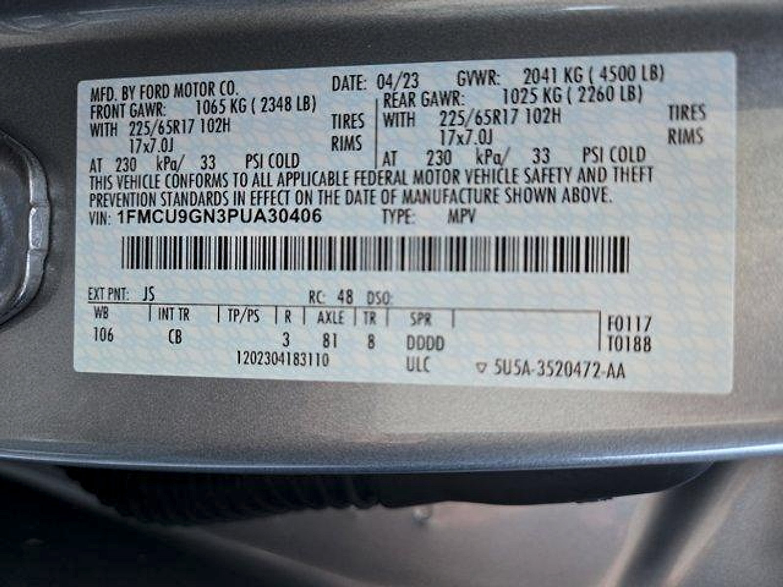 Certified 2023 Ford Escape Active AWD/4WD image 27