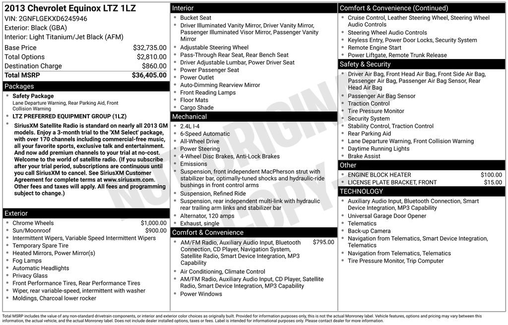 Used 2013 Chevrolet Equinox LTZ AWD/4WD image 38