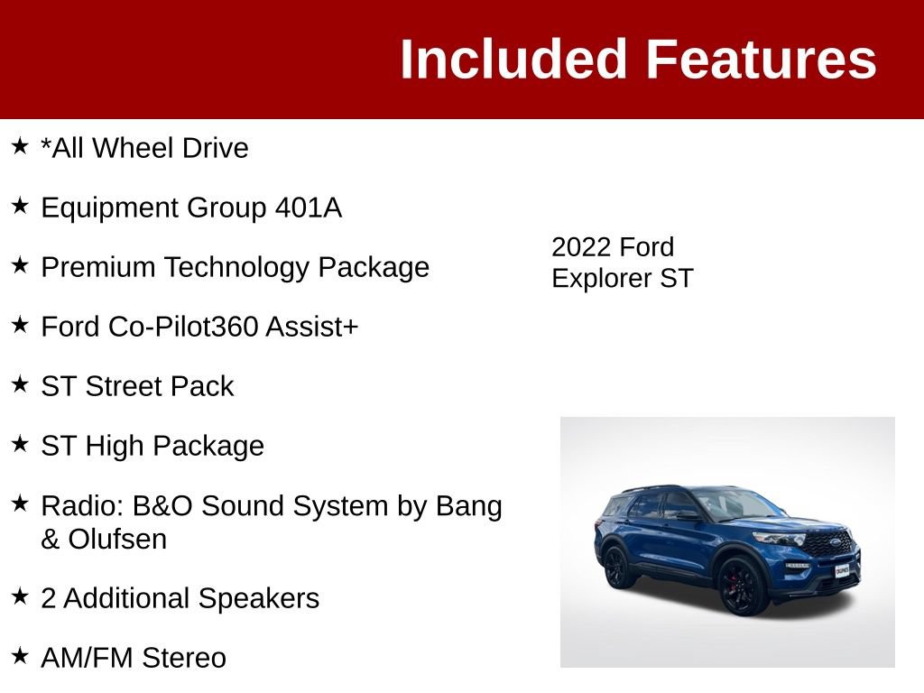 Used 2022 Ford Explorer ST w/ Equipment Group 401A AWD/4WD image 3
