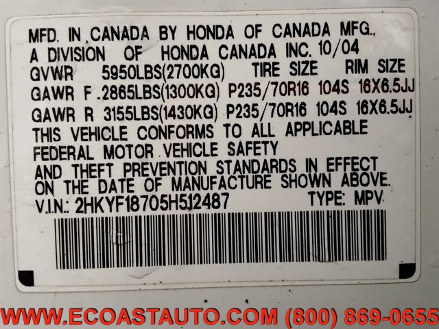 Used 2005 Honda Pilot EX-L image 19