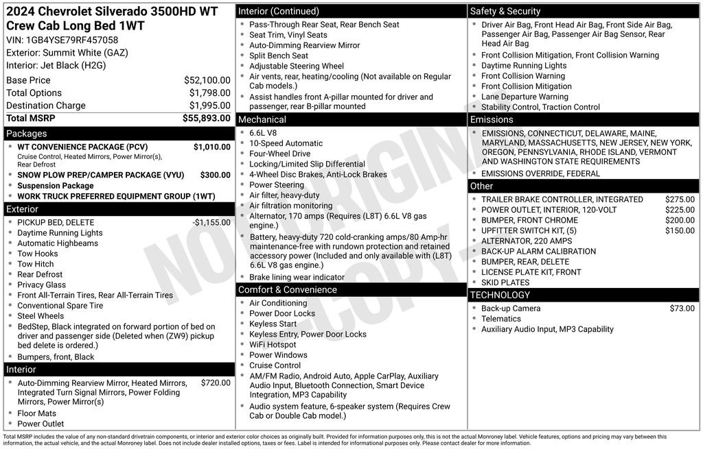 New 2024 Chevrolet Silverado 3500 W/T w/ WT Convenience Package image 2