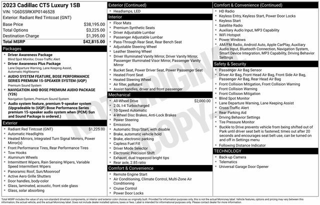 Certified 2023 Cadillac CT5 Luxury