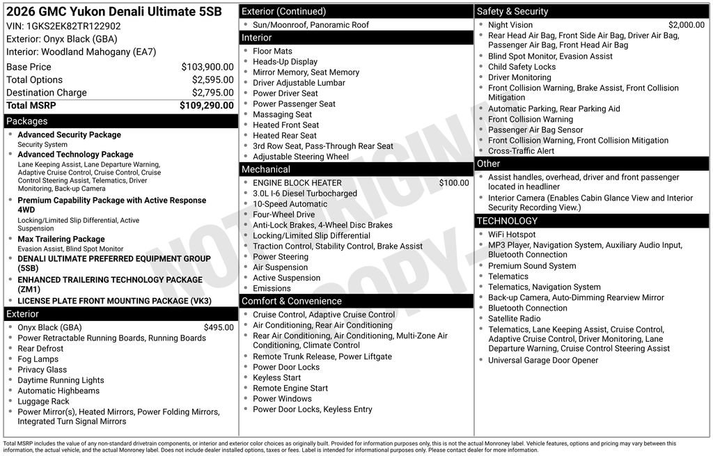 Used 2026 GMC Yukon Denali Ultimate AWD/4WD image 35