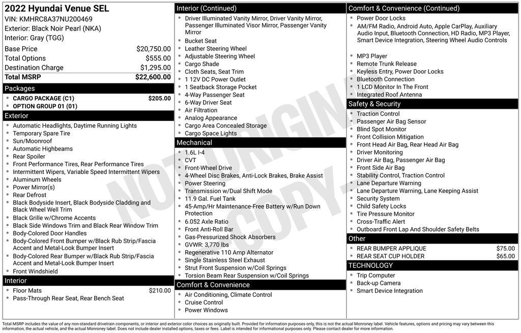 Used 2022 Hyundai Venue SEL w/ Cargo Package image 35