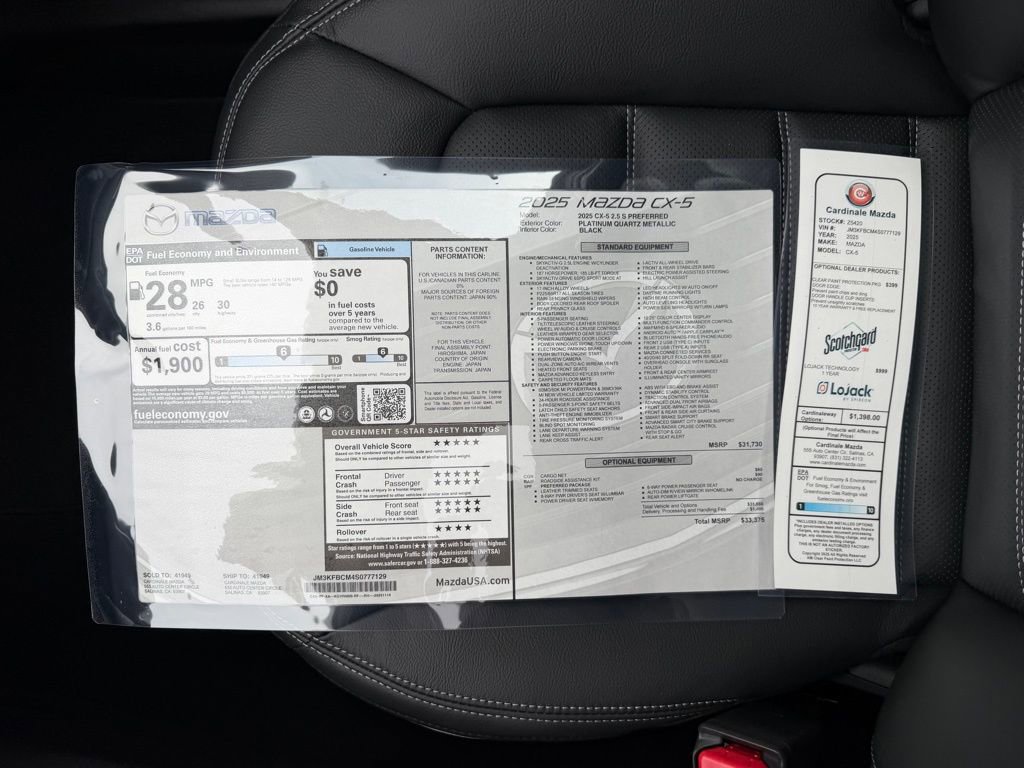 New 2025 MAZDA CX-5 AWD 2.5 S w/ Preferred Package image 34