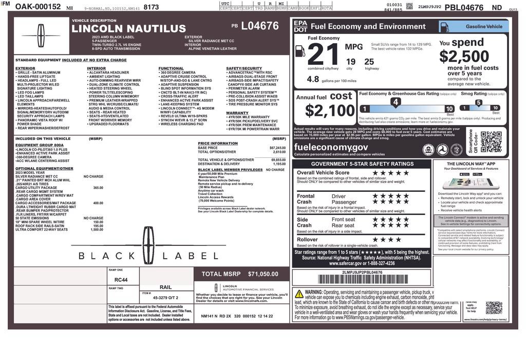 Certified 2023 Lincoln Nautilus Black Label AWD/4WD image 36