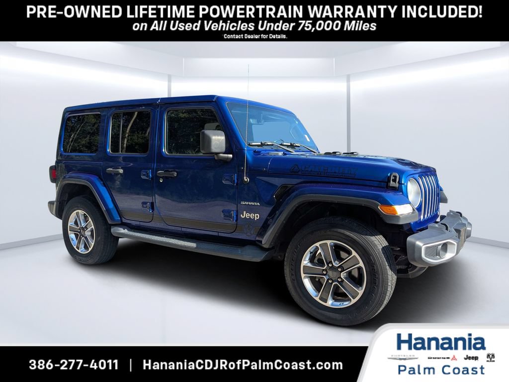 Used 2018 Jeep Wrangler Unlimited Sahara w/ Uconnect 4C Nav & Sound Group AWD/4WD image 1