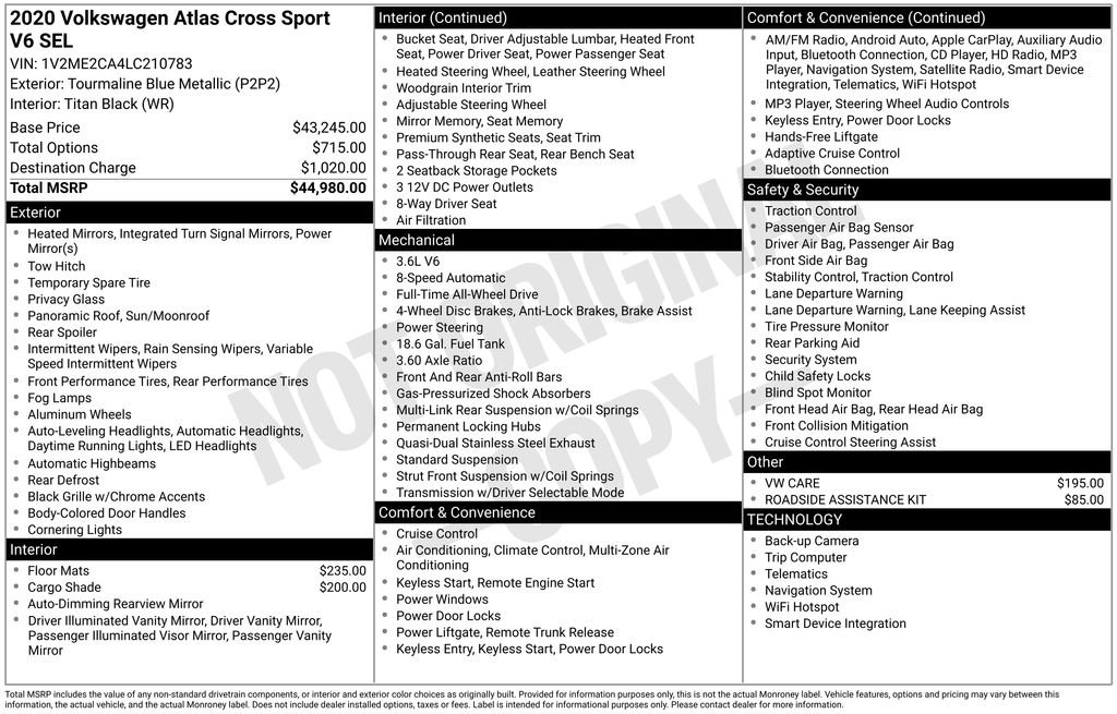 Used 2020 Volkswagen Atlas Cross Sport SEL image 3