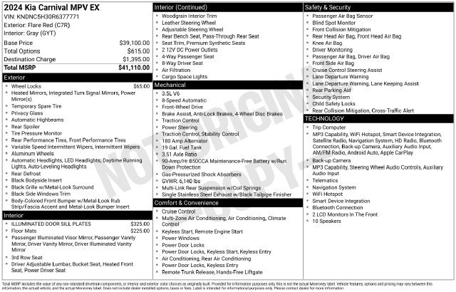 Certified 2024 Kia Carnival EX FWD image 11