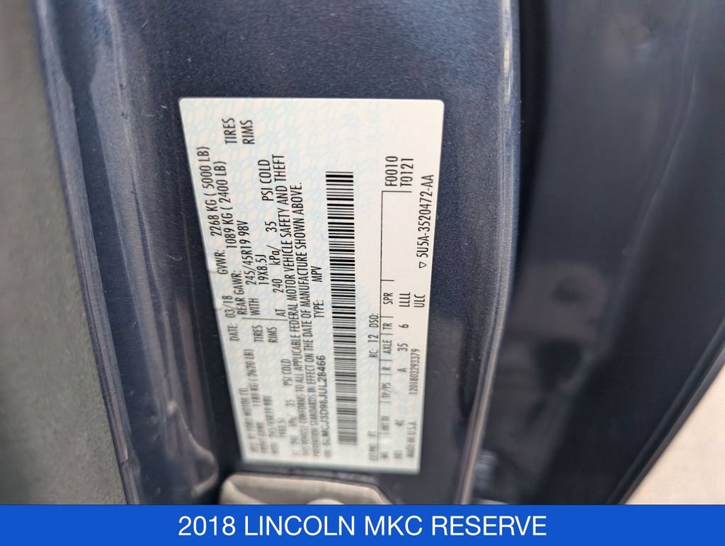 Used 2018 Lincoln MKC Reserve w/ Lincoln MKC Climate Package AWD/4WD image 35