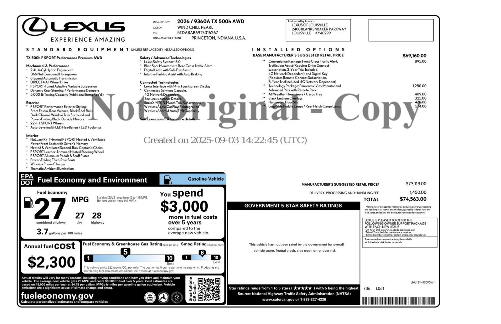 Used 2026 Lexus TX 500h AWD w/ Technology Package image 56