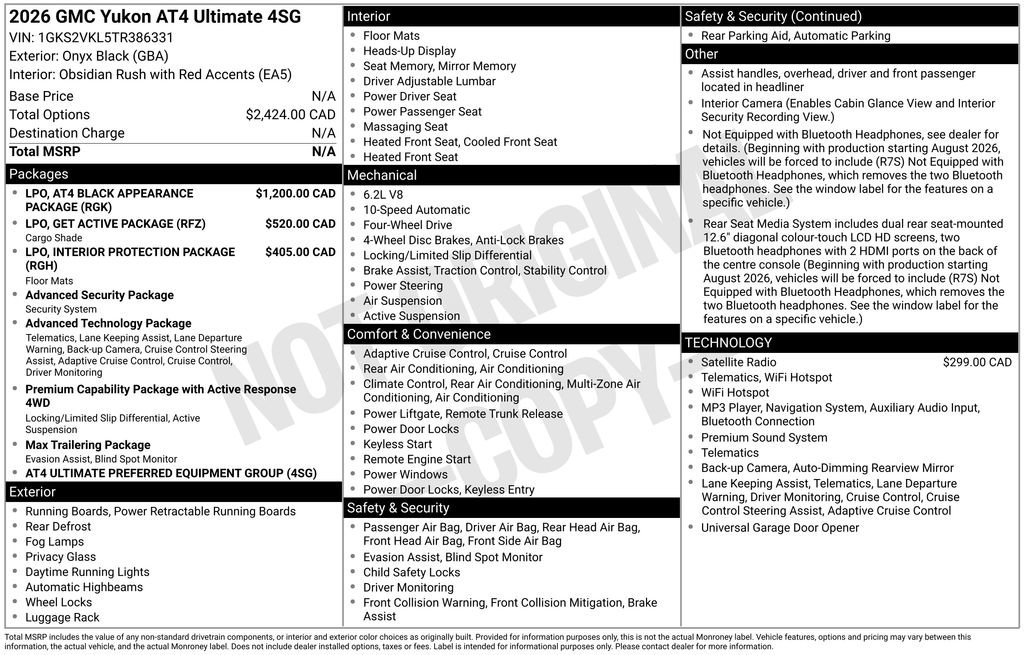 Used 2026 GMC Yukon AT4 Ultimate AWD/4WD image 5