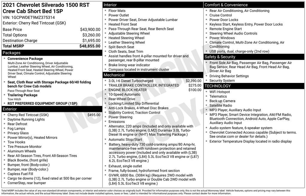 Used 2021 Chevrolet Silverado 1500 RST RWD image 2