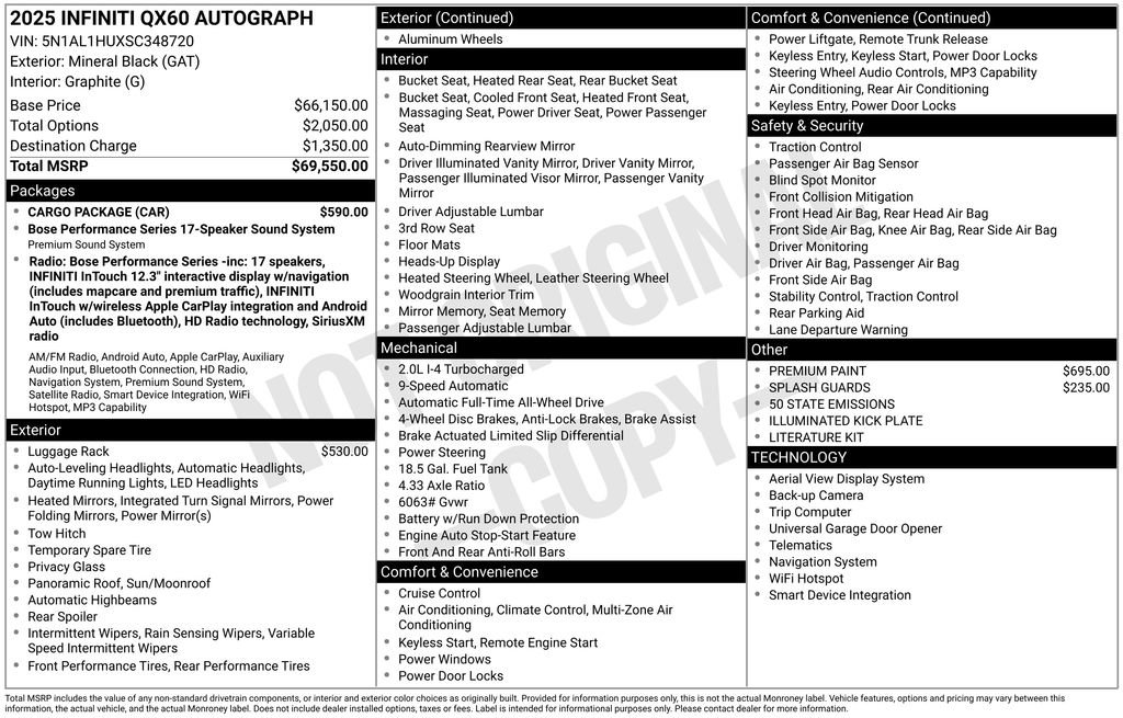 New 2025 INFINITI QX60 Autograph w/ Cargo Package image 39