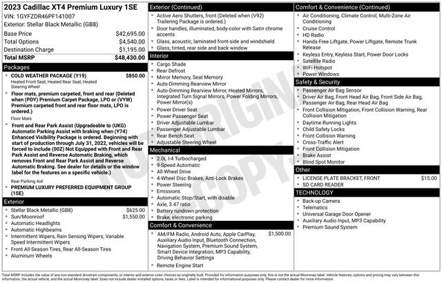 Used 2023 Cadillac XT4 Premium Luxury w/ Cold Weather Package image 21