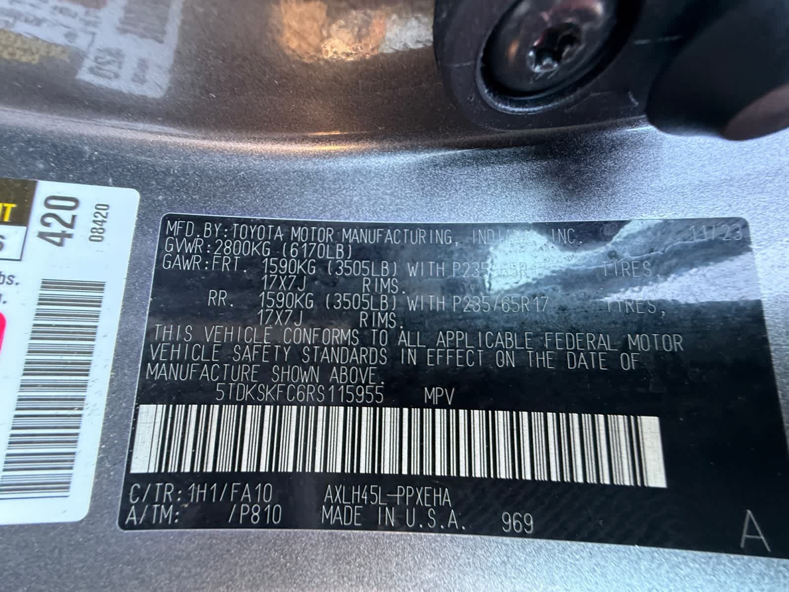 Used 2024 Toyota Sienna LE AWD/4WD image 25