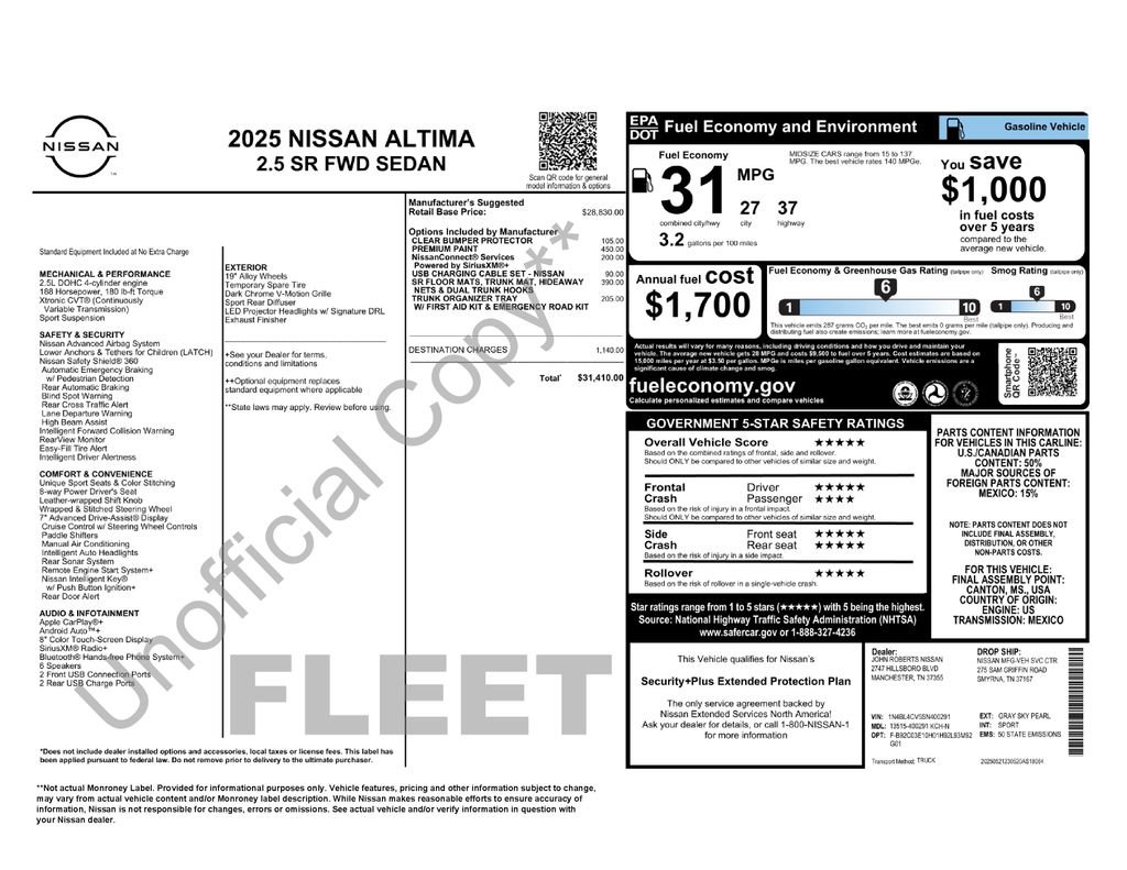 Certified 2025 Nissan Altima 2.5 SR FWD image 6