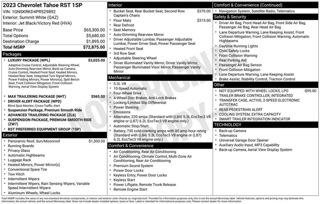 Certified 2023 Chevrolet Tahoe RST w/ Luxury Package AWD/4WD image 11