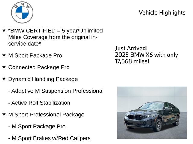 Certified 2025 BMW X6 M60i w/ Dynamic Handling Package AWD/4WD image 10