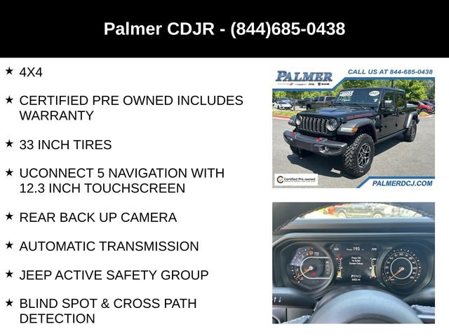 Certified 2025 Jeep Gladiator Rubicon w/ Safety Group AWD/4WD image 6