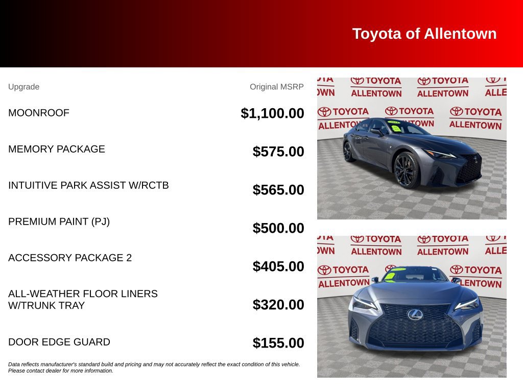 Used 2024 Lexus IS 350 F Sport w/ Memory Package AWD/4WD image 5