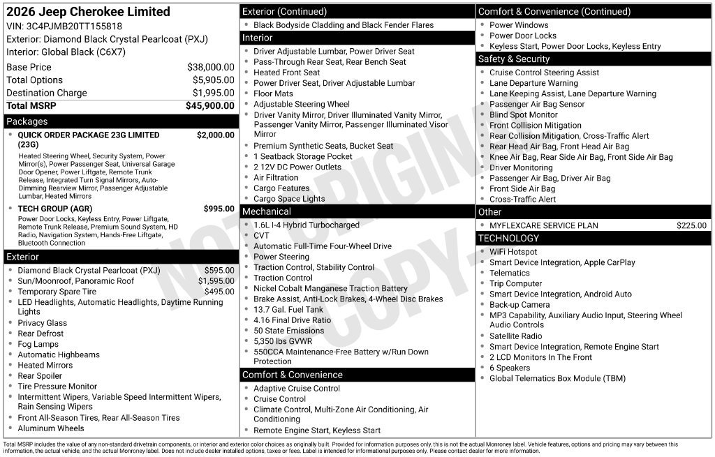New 2026 Jeep Cherokee Limited AWD/4WD image 33